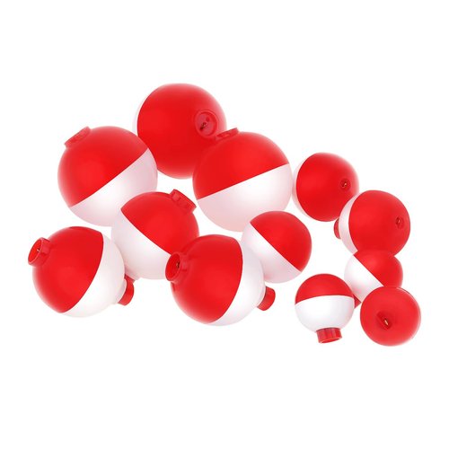 OriGlam 12pcs Fishing Snap-On Floats Bobbers Set, Push Button Sea Carp Fishing Round Buoy, Hard ABS Round Floats Bobbers Fishing Floats (25mm 32mm 38mm 45mm)