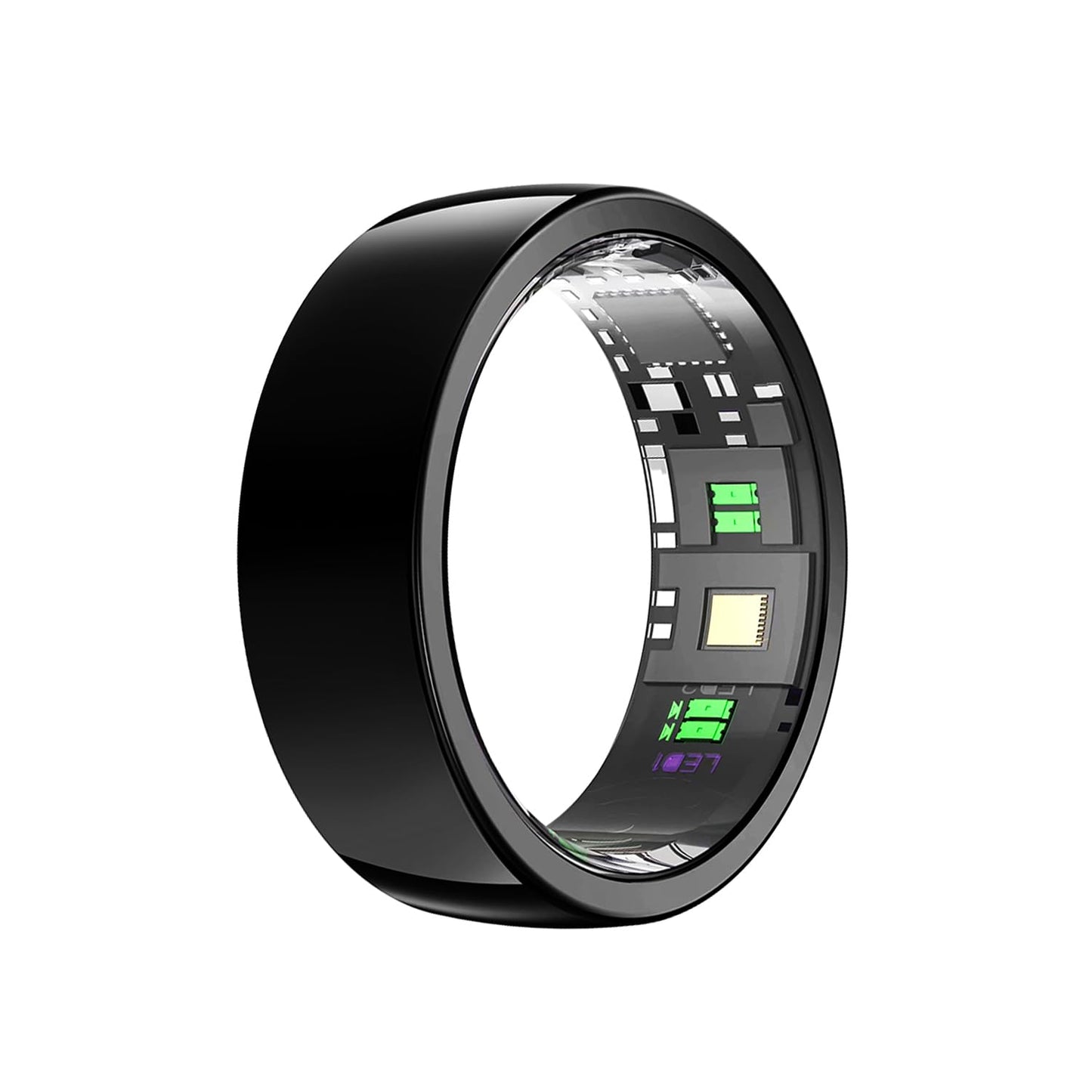 GenXenon Smart Ring -Black-Size 8 Health Tracker with Free Subscription, Gesture Beauty Photo & Brush Video, Fitness Sleep Heart Rate Blood Oxygen Tracking Ring with Charging Case,Gifts for Women Men