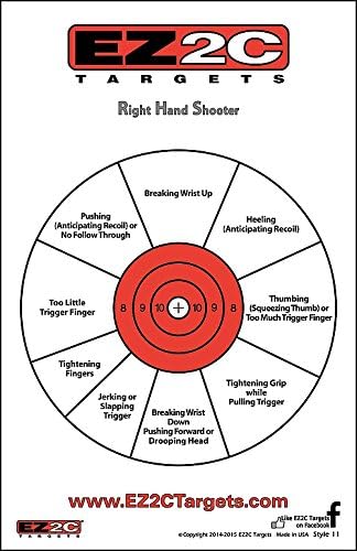 5 Style Gun and Rifle Paper Targets Bundle Pack for Shooting by EZ2C ~ Highly Visible and Bright Game Target ~ for Gun Range or Outdoor Use ~ 11" x 17"