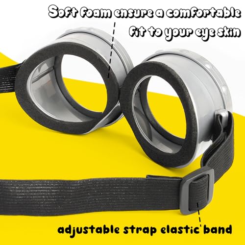 6 Pcs Halloween Costume Accessories for Adult,Yellow Beanie/Goggles Glasses/Gloves for Men Women Cosplay Party Set