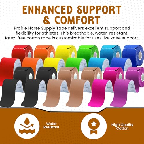 Kinesiology Tape Precut Strips - Assorted 12 Pack for Knee & Body Support