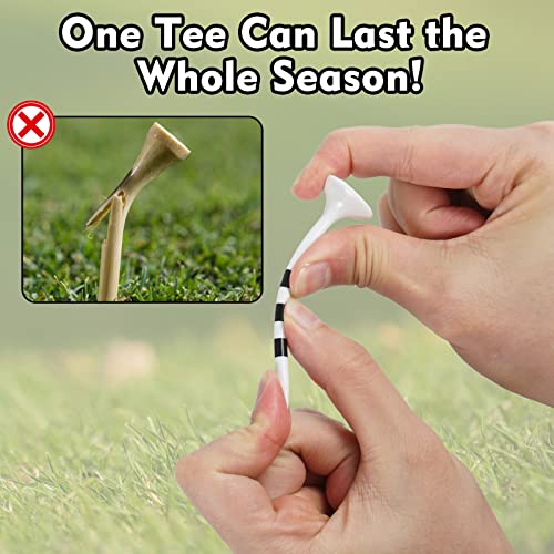 Golf Tees Plastic Unbreakable 3 1/4" with Big Cup & 8 Prongs - Color Rings 50 Pack