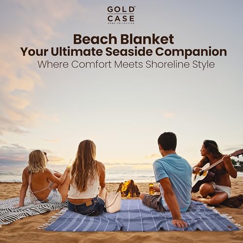 Gold CASE LYCIA Turkish Beach Towel Set of 6 ? 100% Cotton Turkish Beach Towels Bulk 70 x 38'' ? LYCIA Oversized, Quick Dry & Sand Free Beach Towel ? Lightweight Towels Set in Black
