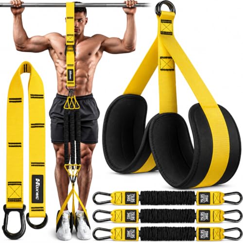 Yellow Pull Up Assistance Bands Set - Adjustable Heavy Duty Resistance Workout Equipment