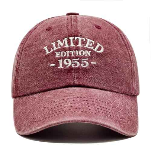 70th Birthday Gifts for Men Women, Happy 70th Birthday Decorations - Adjustable Embroidered Baseball Caps