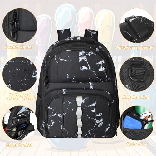 Crack Black Bowling Backpack with Dual Balls & Shoe Compartment - Fits Size 16 Shoes
