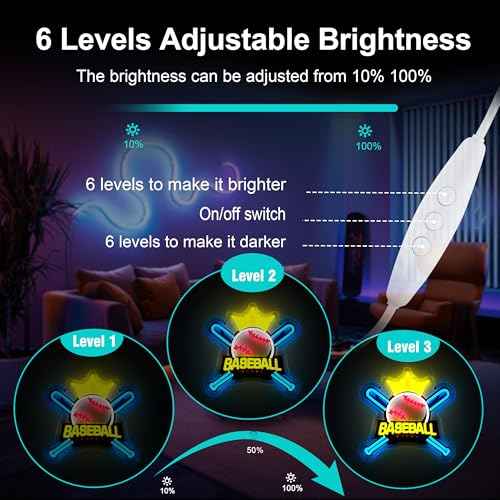 Baseball Neon Sign,Innovative Integral Forming Process,With Dimmable Switch For All Holiday Party and Home Decoration