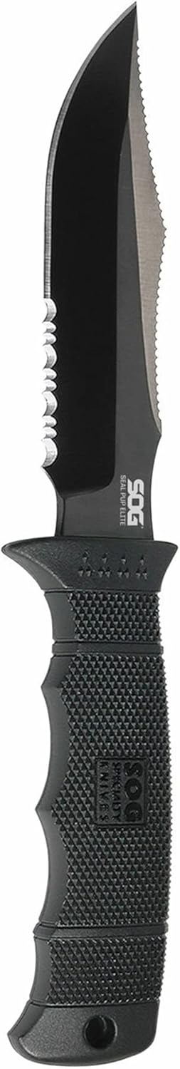 SOG Seal Pup Elite Tactical Fixed Blade- Survival and Hunting Knife with Sheath, 4.75 Inch Combat Knife Blade (E37T-K)