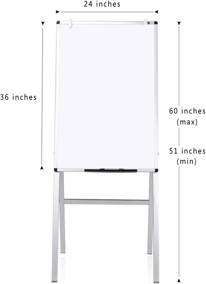 VIZ-PRO Melamine H-Stand Whiteboard/Adjustable Dry Erase Easel,24 x 36 Inches