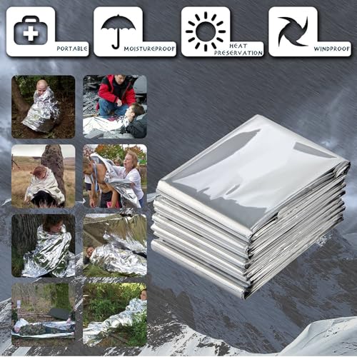 Emergency Foil Thermal Blanket (Pack of 25), 210 x 160 cm (82" x 63") Emergency shelter Survival Reflective Blankets Perfect for Outdoors, Hiking, Survival, Marathons or First Aid