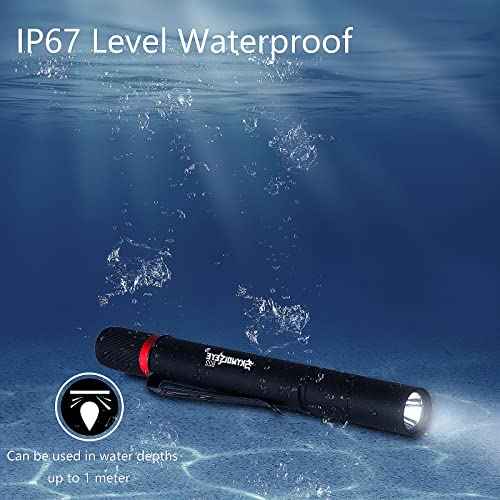 2 Pack LED Pen Flashlight, 3 Mode Pen Lights, Ultra Bright Mini Penlight, Pen Light Flashlights Pocket Clip, IP67 Small Waterproof Penlights for Outdoor Inspection Work, Emergency