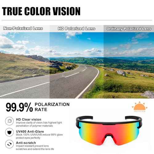 AVV Baseball Sunglasses - Polarized UV400 Cycling Glasses Men Women & Youth, Running Sunglasses for Sports Fishing & Bike