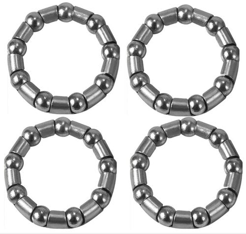 Noraling 4pcs Bicycle Crank Bearing Retainer Stainless Steel Bicycle Ball Bearings (Silver, 5/16 Inch x 9 Ball)