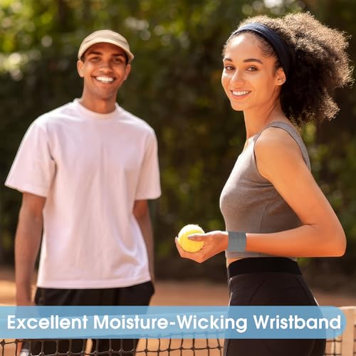 PEASUG 8 Pack Water Absorbent Wrist Sweat Bands for Men Women - Grey