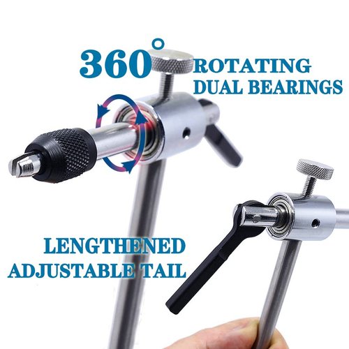 Bolsek Fly Tying Vise 360° Rotary Adjustable Fly Fishing Vise Practical Fly Tying Tool with Steel Reinforced Hook Jaw Durable Handy Fly Fishing Tackle