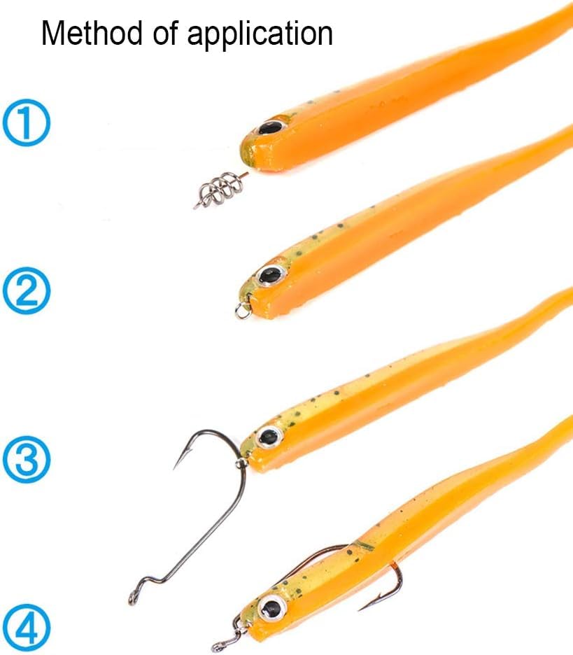 50pcs Fishing Hook Centering Pin Spring Twist Lock for Soft Lure Bait Worm Crank Terminal Tackle and Accessories