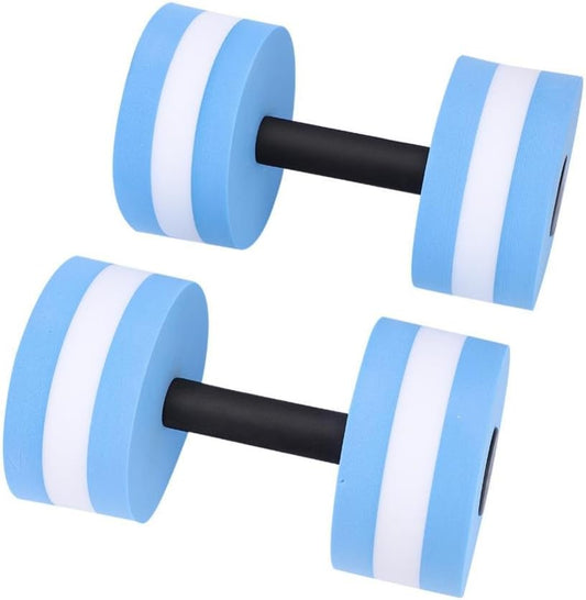 Foam Dumbbell, Aqua Barbells for Water Aerobics, Pool Workouts, Fitness Training, Yoga, and Bodybuilding ¨C Durable Foam Barbells (Blue)