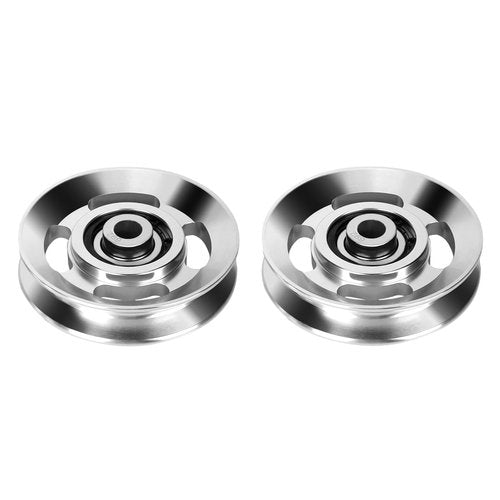 awliye 2 Pcs Aluminum Pulley Wheel, Fitness Cable Pulley Wheel 88mm /3.5 inch Universal Aluminium Alloy Bearing Pulley Wheel Pulley Replacement Wheel for Cable Machine Home Gym Attachments Part