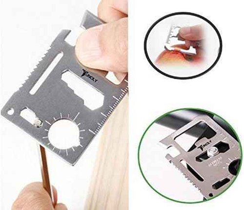 11-in-1 Survival Credit Card Multitool - Silver Wallet Tool, Tactical Utility & Bottle Opener | Perfect Gift for Any Occasion
