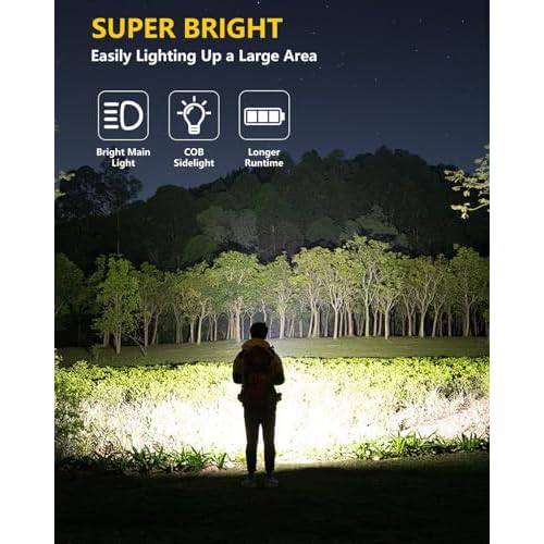 KEPEAK EDC Flashlight, Small Pocket Flat Flashlight, LED Flashlight Rechargeable USB C, Bright Flash Lights with Clip for Camping, Emergency