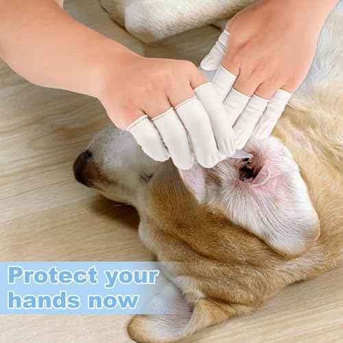 Finger Cots Disposable, Medium Finger Protectors Thumb Gloves, Natural Latex Sleeves Covers Protection for Fingertips, Electronic Repair, Handmade (Approx.390 PCS)