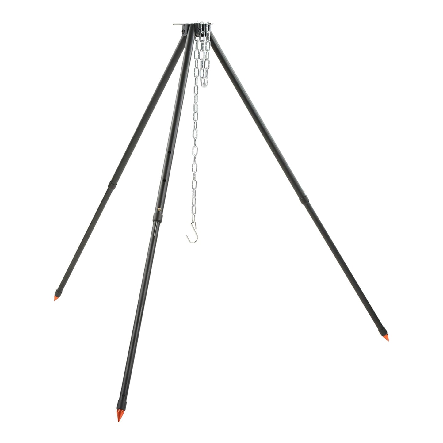 BORDSTRACT Camping Tripod, Heavy-Duty Steel Cooking Tripod, Plug in Design, Adjustable Camp Tripod, Campfire Cooking Equipment