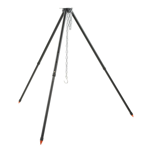 BORDSTRACT Camping Tripod, Heavy-Duty Steel Cooking Tripod, Plug in Design, Adjustable Camp Tripod, Campfire Cooking Equipment