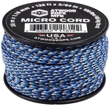 Atwood Rope MFG Micro Utility Cord 1.18mm X 125ft Reusable Spool | Tactical Nylon/Polyester Fishing Gear, Jewelry Making, Camping Accessories