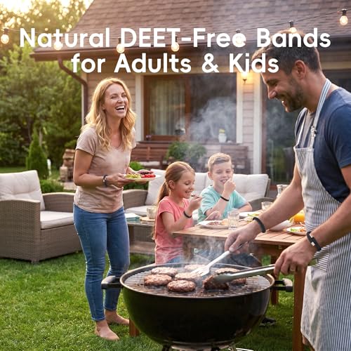 Refillable Mosquito Repellent Bracelets for Adults and Kids - Black, 1 Pack