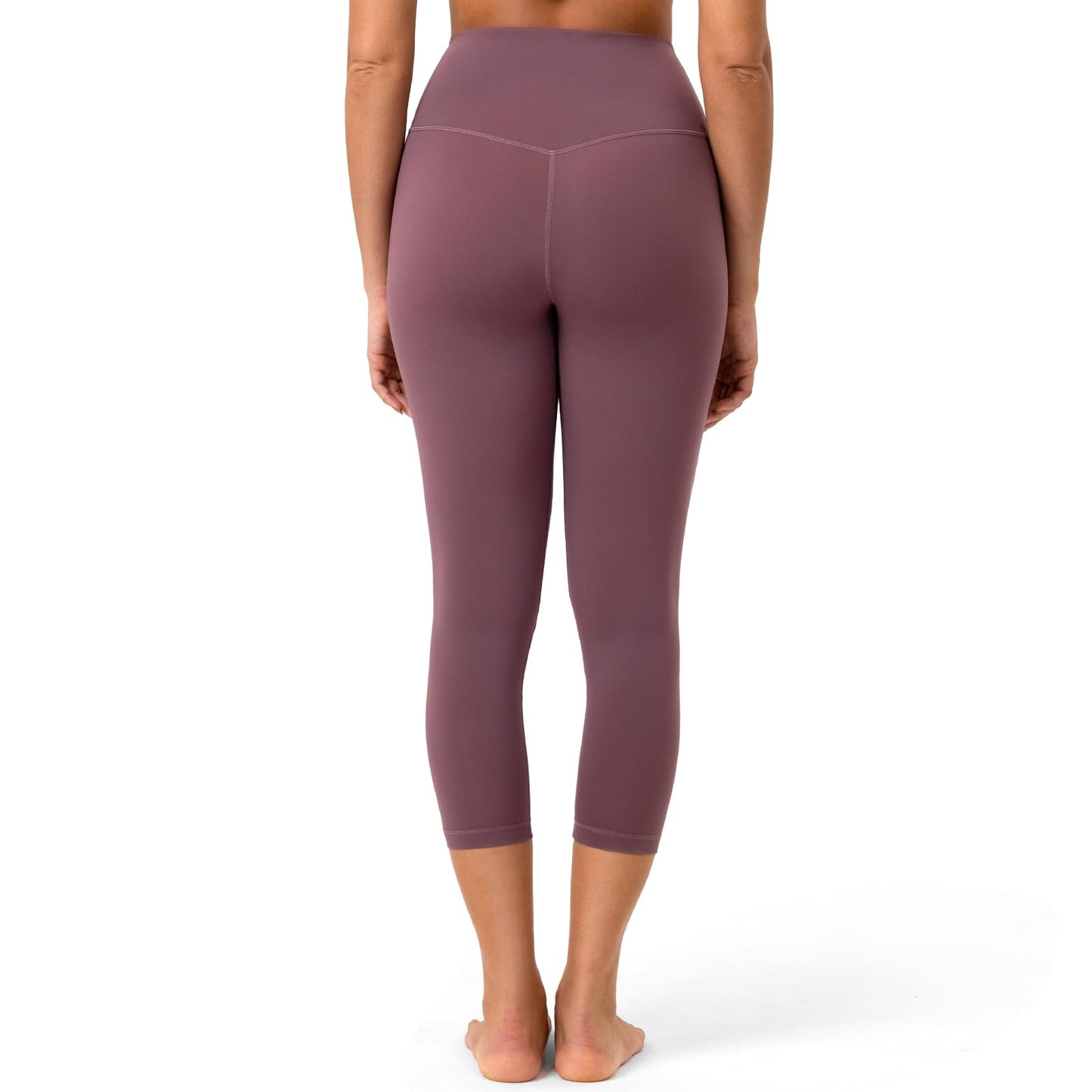 YUNOGA Capri Leggings for Women High Waisted Leggings Tummy Control Workout Pants (XS, Dusty Red)
