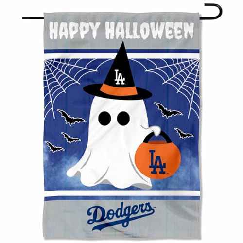 Los Angeles Dodgers Happy Halloween Double Sided Garden Flag