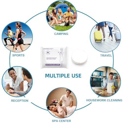 Disposable Towel Set Compressed Towels Large Bath Towel Face Towel Cotton Thick Portable Reusable Washcloth for Travel Camping Hiking Swimming Outdoor Sports Beauty Salon Cleaning Travel Kit for Hotel