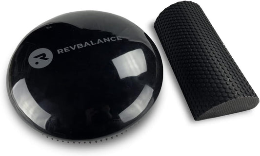 Revbalance Adjustable Wobble Cushion and High Density Rocker Combo for Balance Training, Recovery, and Physical Therapy