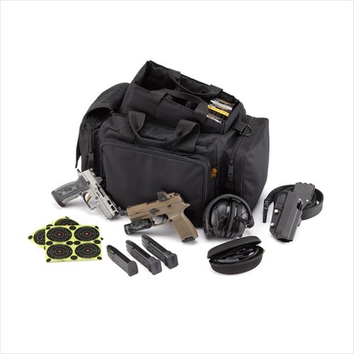US PeaceKeeper Products P22320 - Competitor Range Bag - Heavy-Duty Water-Resistant Fabric - Wrap Around Handles - Padded Pockets - Black