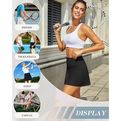 Womens Skort Tennis Skirt with Pocket Shorts Mini Golf Skirts High Waisted Athletic Skorts Summer Workout