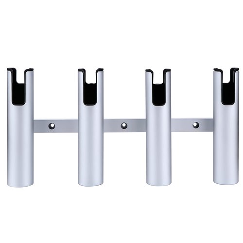 Marinebaby Aluminum Fishing Boat Rod Holder,3/4 Link Tube Aluminum Rod Rack, Suit Boats & Yacht ,Silver (Silver 4 Tube)