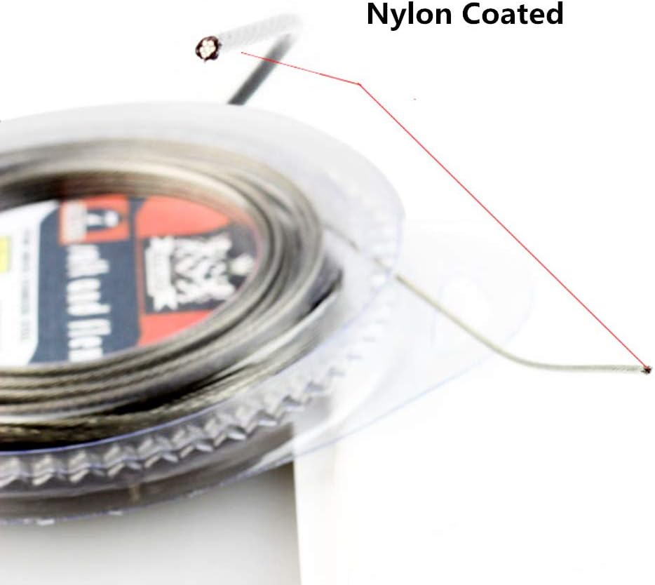 5LB-200LB 7 Strands Fishing Line Wire Leader Nylon Coated Stainless Steel Leader Wire with Crimps Sleeves