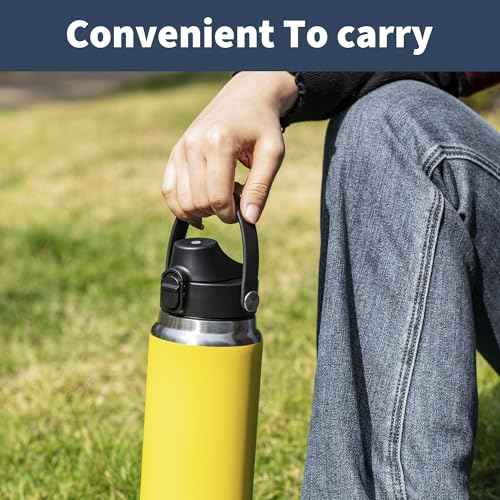 Auto Spout Lid for Yeti Rambler 12/18/26/36/64 oz Water Bottle, Replacement Lids for YETI Rambler Bottle Chug Cap with Flexible Handle, BPA Free