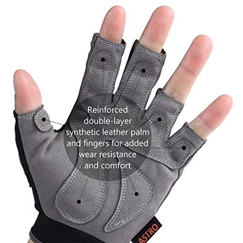 Fishing Gloves Men Women Fingerless Kayak & Paddling Gloves Black Spot Camo Medium