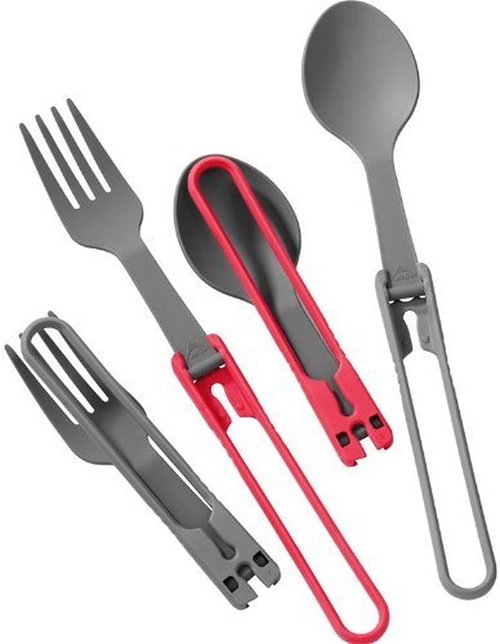 Camping Cutlery Set - MSR 4-Piece Folding Spoon & Fork for Outdoor Adventures