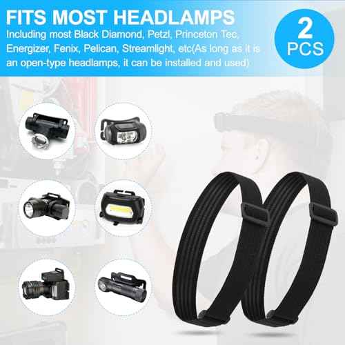 Elastic Headlamp Strap Replacement Headband,4 Layers of Non-Slip Silicone Strips,for Most Black Diamond Petzl Energizer Pelican Fenix Headlamps 1¡±Width Comfortable Band (Classic, 1)