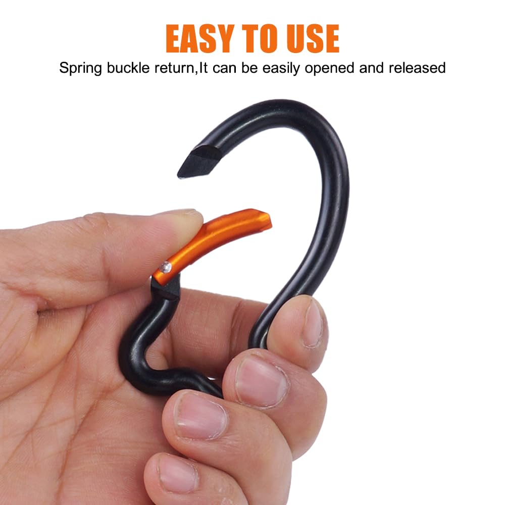 8PCS Fish Shaped Carabiners Clip, Quick Release Spring Load Bearing Carabiner Mini Carabiner Keychain for Camping, Fishing, Hiking, Home Gym
