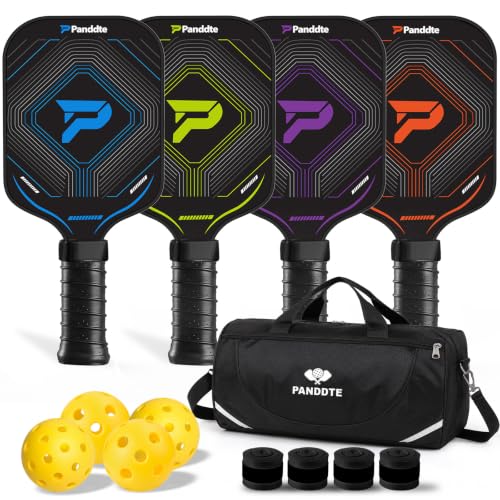Pickleball Paddles Set of 4 Lightweight Graphite - Black Variation