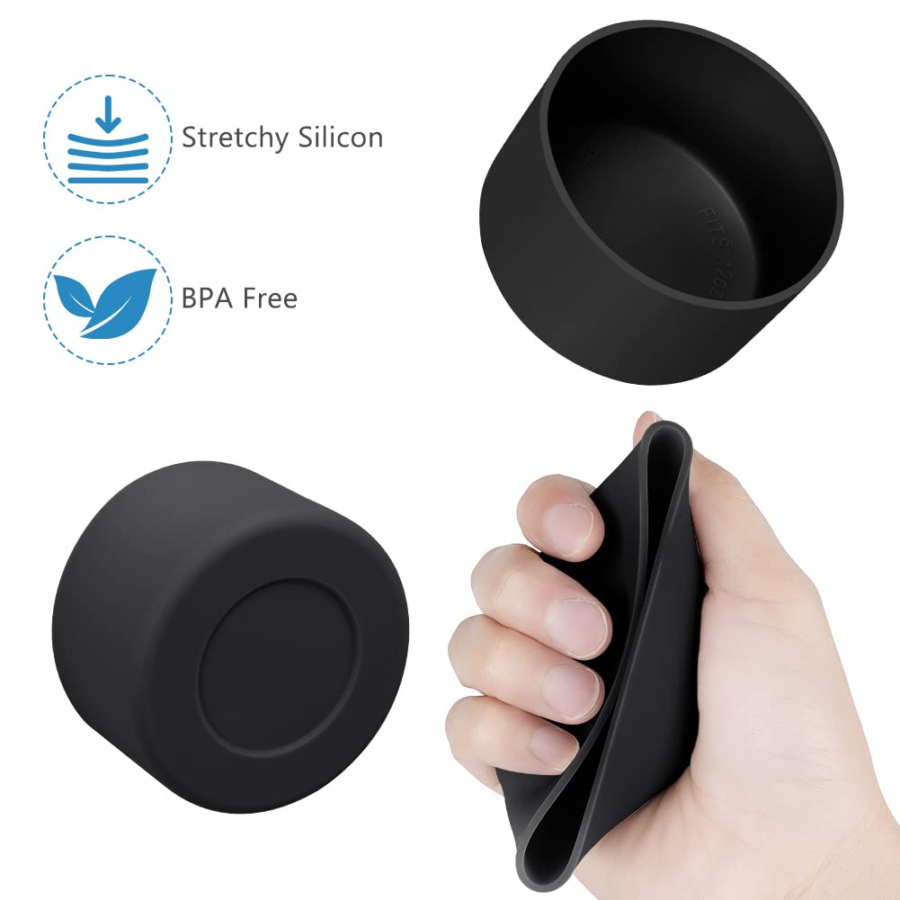 AUAUY 1 Pc Protective Silicone Boot for Stanley Quencher Adventure 40oz & IceFlow 20oz/30oz, Anti-Slip, Noise Reduction, Black