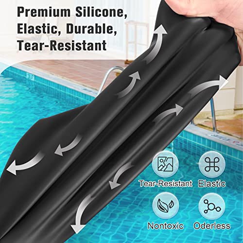 Large Waterproof Swim Cap for Braids Dreadlocks Women Men Black
