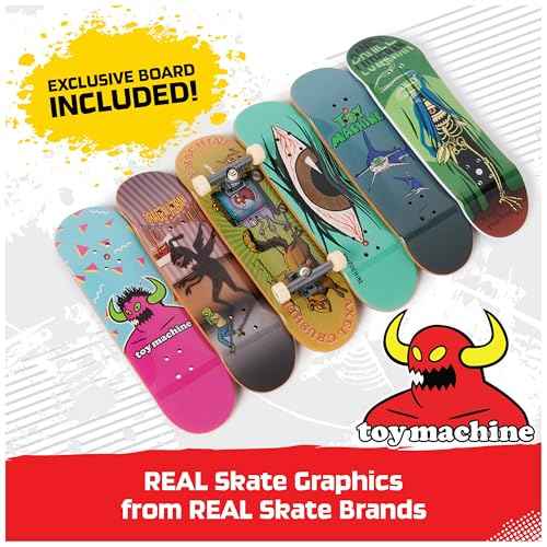 TECH DECK, Toy Machine Sk8shop Fingerboard Bonus Pack, Collectible and Customizable Mini Skateboards, Kids Toys for Ages 6 and up