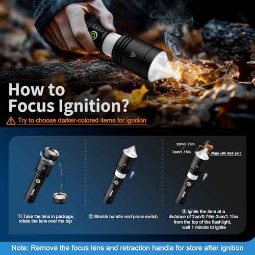 PHILIPS Flashlights High Lumens Rechargeable with Ignition Lens,2000lm Tactical Flashlights with Camping Lamp,2 Colors Zoomable 5Modes Reverse Charging LED Bright Flashlight for Home Outdoor Gift