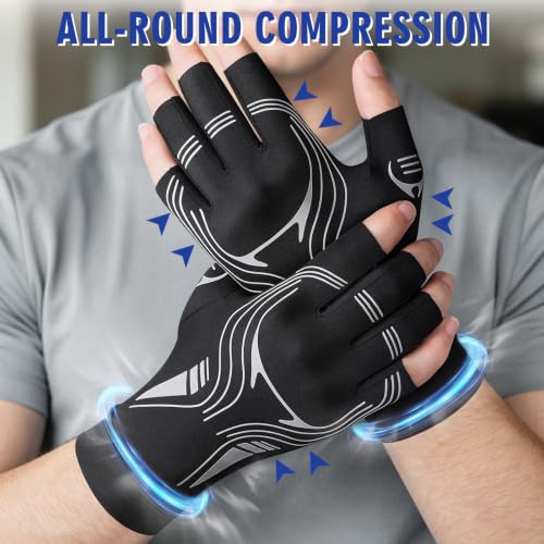 Compression Arthritis Gloves All-Around for Men Women Black M
