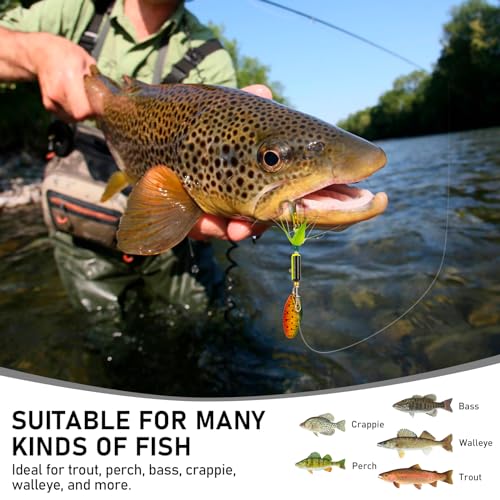 Fishing Spinner Baits Set 4pcs - Trout, Bass, Crappie Lures, 7oz