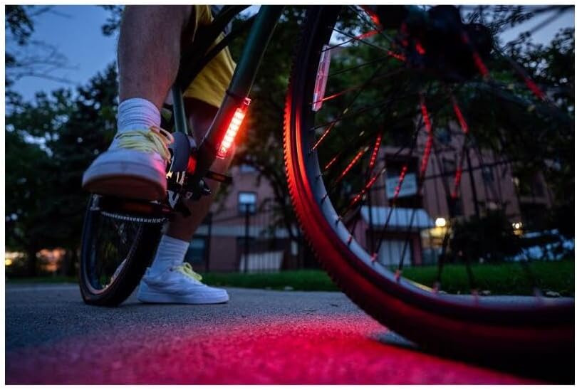 GoBrightz LED Bike Frame Light - Night Riding Underglow Light Bar with 4 Modes - Cool Bicycle Lights for Kids & Adults
